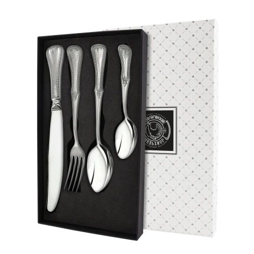 Набор столовый "Эгоист-№11" 4 предмета из мельхиора с посеребрением