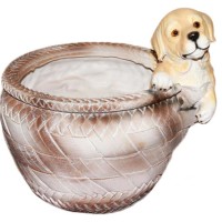 Кашпо декоративное "Щенок у круглой корзины"