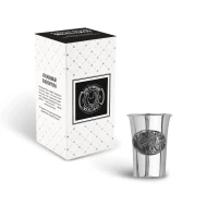 Стопка "Лещ" медная посеребренная с чернением