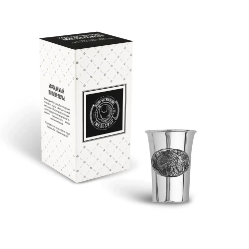 Стопка "Лещ" медная посеребренная с чернением