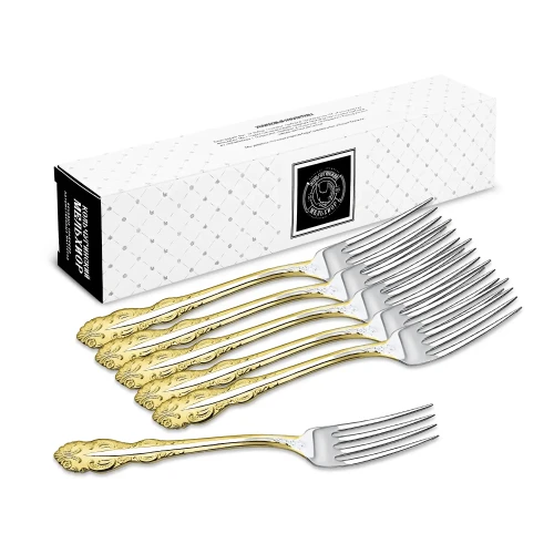 Набор столовых вилок "Юбилейный" посеребренный с позолотой