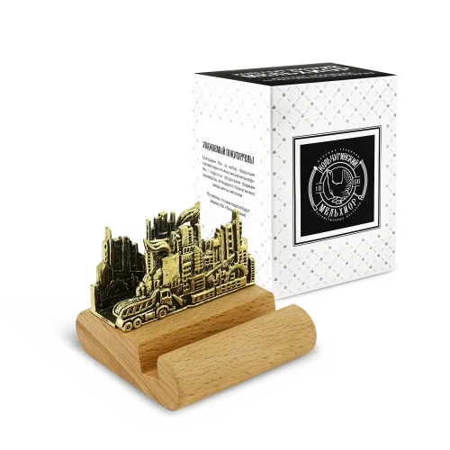 Подставка  для телефона "Индустриальная"  латунная с чернением