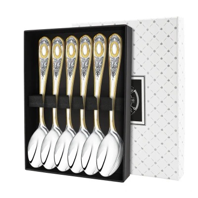 Набор чайной ложки №1 посеребренный с позолотой