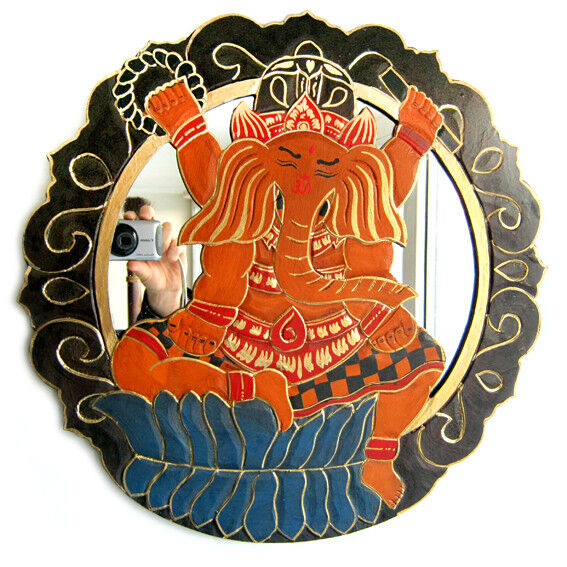 Зеркало - панно Ганеша 40см дерево Зеркало - панно Ганеша 40см дерево