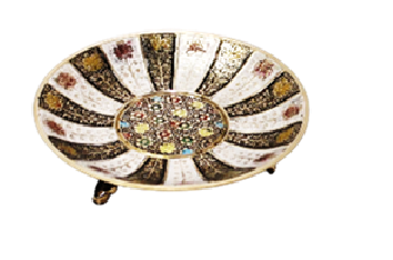 Конфетница латунь резная цветная эмаль h-15 см