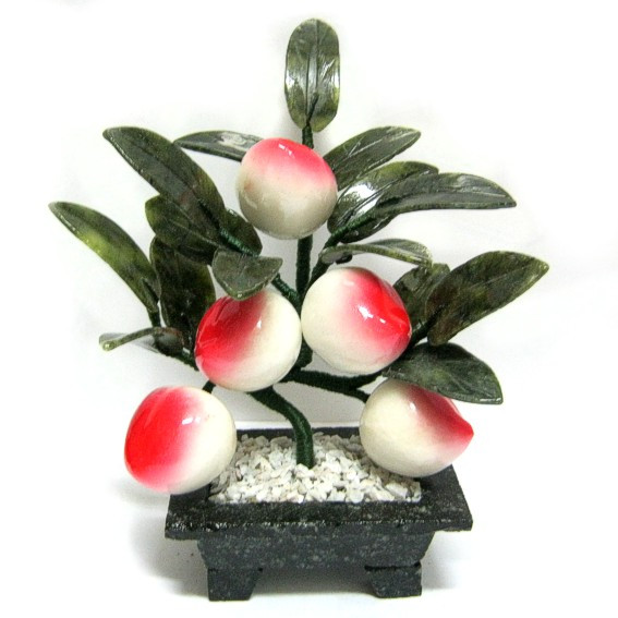 Дерево 5 персиков 19см камень