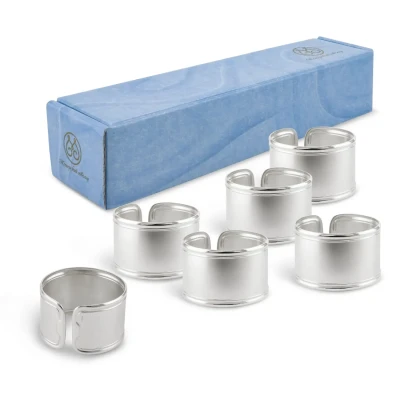 Набор колец для салфеток  "№3" 6 предметов из мельхиора с посеребрением