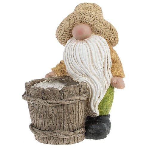 Фигурка декоративная "Гном с кадушкой", L29 W21 H37 см