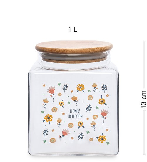 GS- 18/1 Банка для сыпучих "Цветочная феерия" 1л