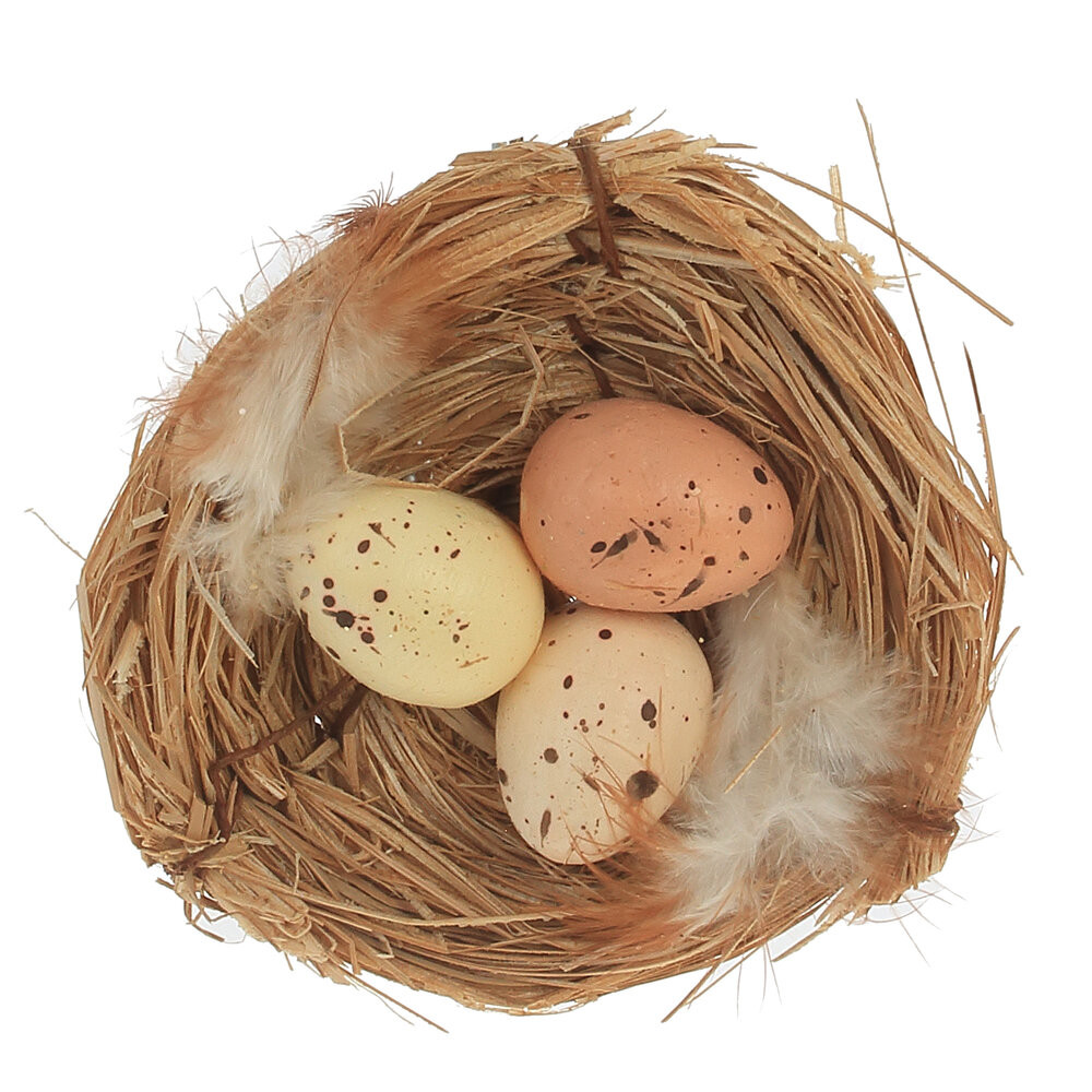 Изделие декоративное "Гнездо пасхальное", набор из 2-х шт., L9,5 W3 H18 см