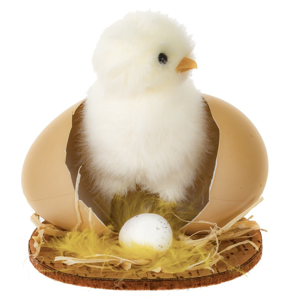 Фигурка декоративная "Цыпленок" (блок 6шт), L9 W8 H9 см, 3в.