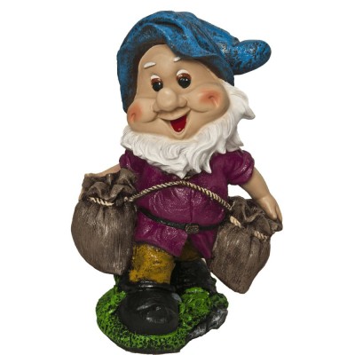 Декоративная садовая фигурка "Гном с мешками"
