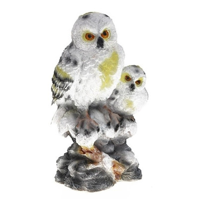 Декоративная садовая фигурка "Две полярные совы"