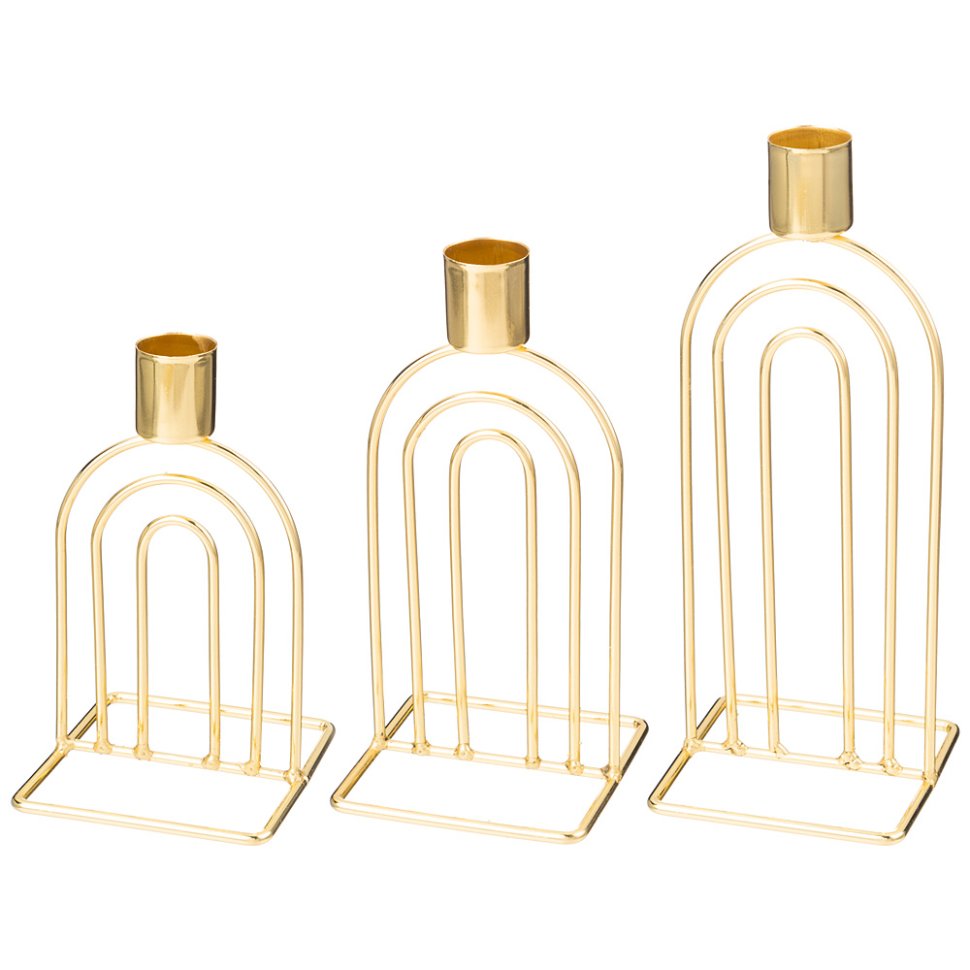 Набор Подсвечников из 3-х шт. 8х8х13,6/17*20,7 см