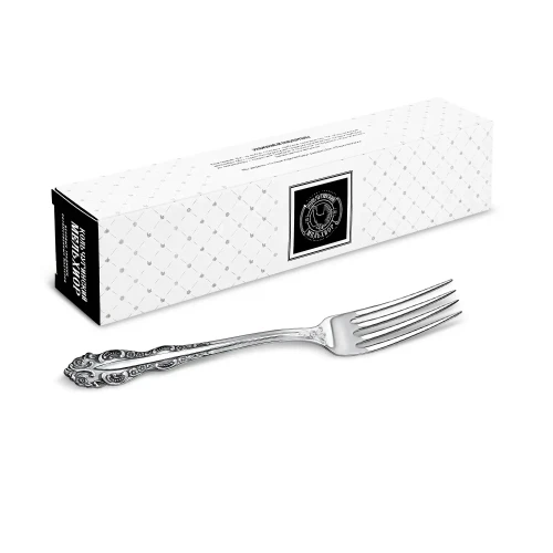 Вилка столовая "Юбилейная" посеребренная с чернью