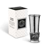 Стопка "Тетерев" медная посеребренная с чернением кованая