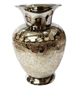 Ваза «Бочка» латунь резная FIRKI никелированная h-15 см