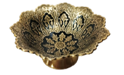 Конфетница латунь резная с чернением h-18 см