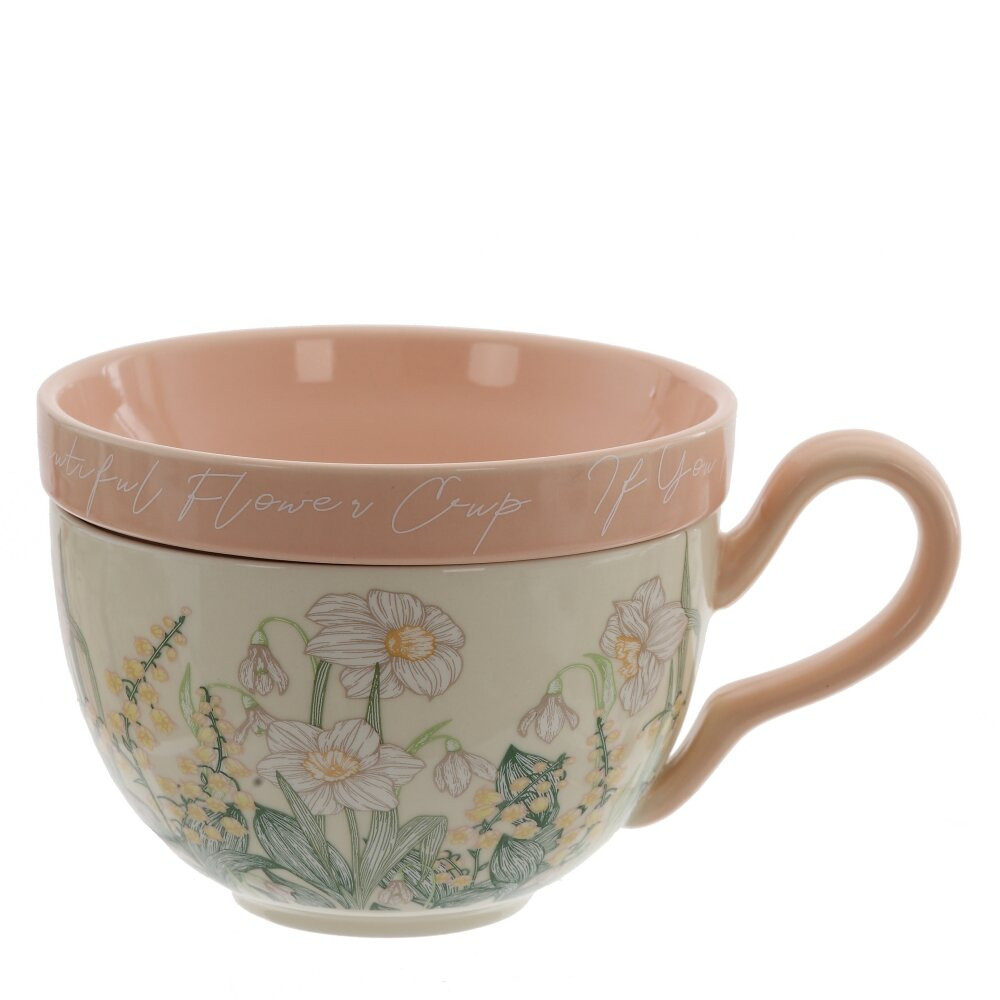 Чашка с крышкой, 400 мл, L16 W12 H9,5 см