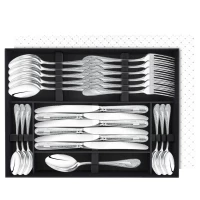 Набор столовый "Метелица": вилка, ложка, нож, чайная ложка посеребренный