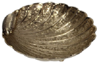 Конфетница «Ракушка» латунь резная EMBOSE полированная h-18 см