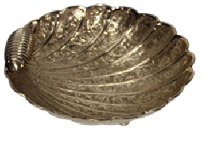 Конфетница «Ракушка» латунь резная EMBOSE полированная h-18 см