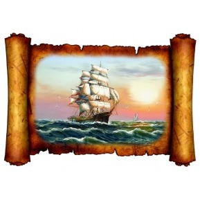 Картина объемная "Парусник" 42,5x29,5 см ХДФ
