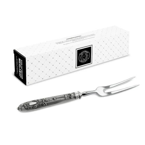 Вилка для мяса "Охота" посеребренная с чернением Вилка для мяса "Охота" посеребренная с чернением
