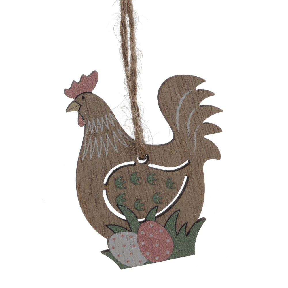 Набор из 8-ми изделий декоративных подвесных "Курица/Петух" (4,5*0,5*6), L12,5 W12,5 H1,5 см