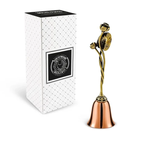 Колокольчик "Цветы России Кувшинка" медь-латунь с чернением