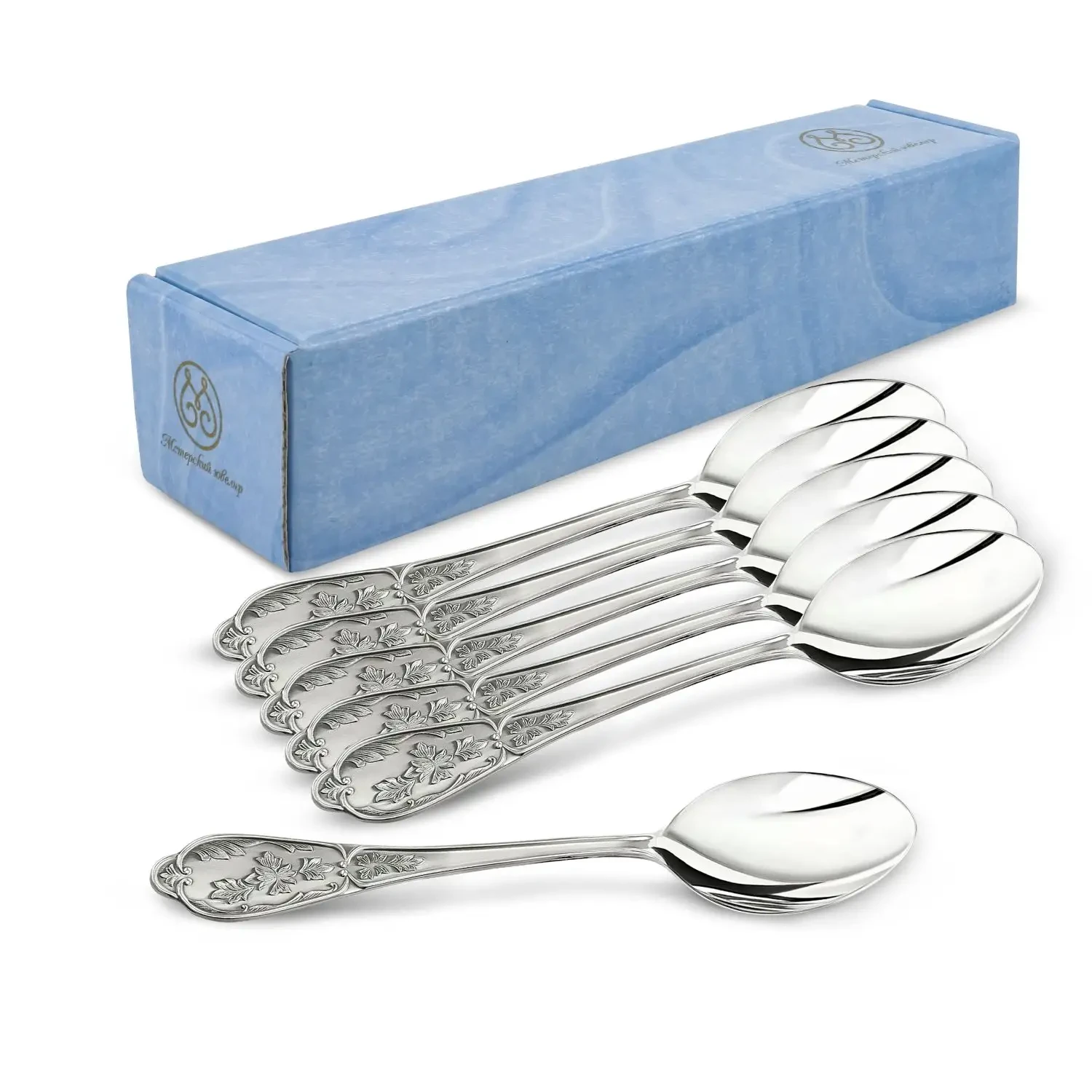 Комплект  десертных ложек "Весна"с чернением 6 предметов