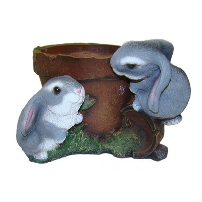 Кашпо декоративное "Зайцы у горшка"