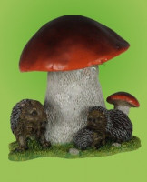 Декоративная садовая фигурка "Ежики под грибочком" 