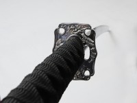 Меч самурайский. Ножны черные, цуба серебро