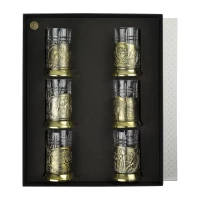 Набор подстаканников "Русские" латунный