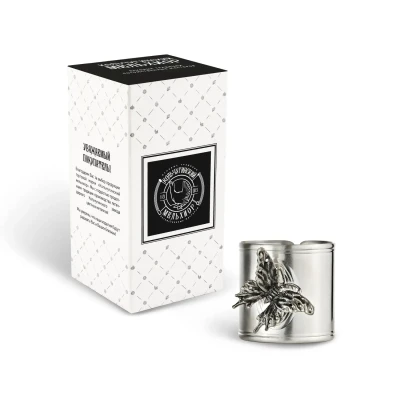 Кольцо д/салфеток 'Бабочка' посереб. с черн.