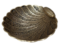 Конфетница «Ракушка» латунь резная EMBOSE с чернением h-18 см