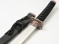 Меч самурайский. Ножны черные,  цуба медная