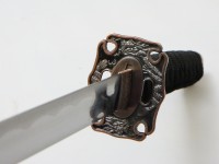 Меч самурайский. Ножны черные,  цуба медная