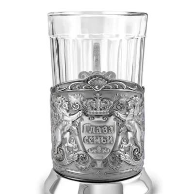 Набор для чая "Глава семьи (Триумфальная)" никелированный с чернением