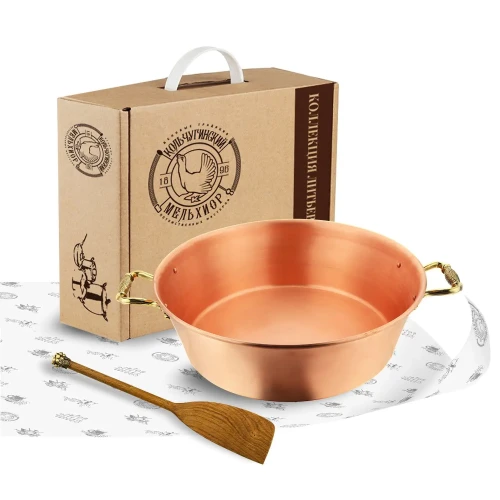 Медный таз для варенья 6 литров с лопаткой "Смородина" Медный таз для варенья 6 литров с лопаткой "Смородина"