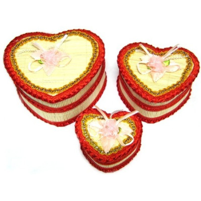 Набор плетенных шкатулок "Сердечный сувенир"