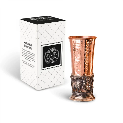 Стопка "Кабаны" медная М1 кованая с чернением