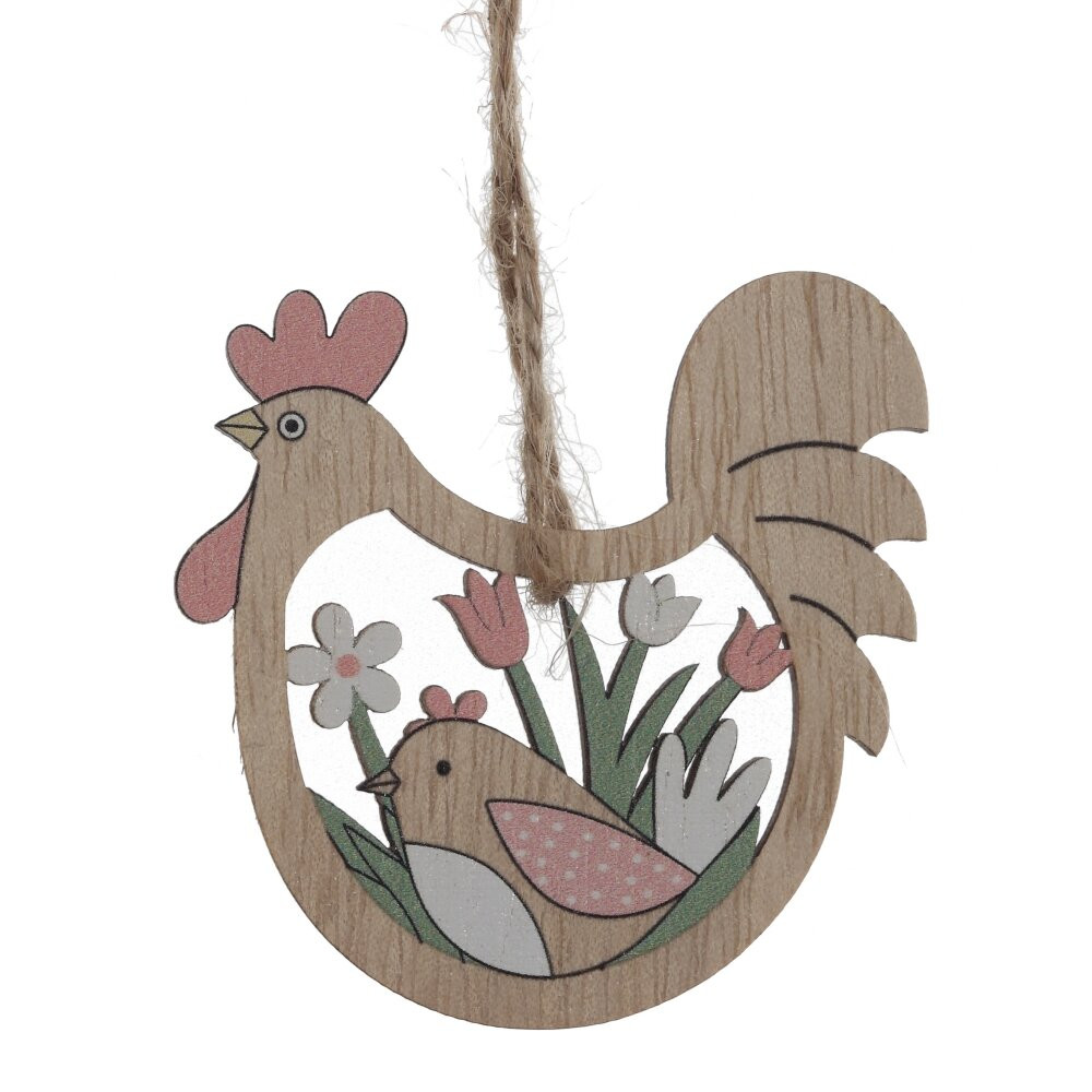 Набор из 8-ми изделий декоративных подвесных "Курица/Петух" (6*05*6), L12,5 W12,5 H1,5 см