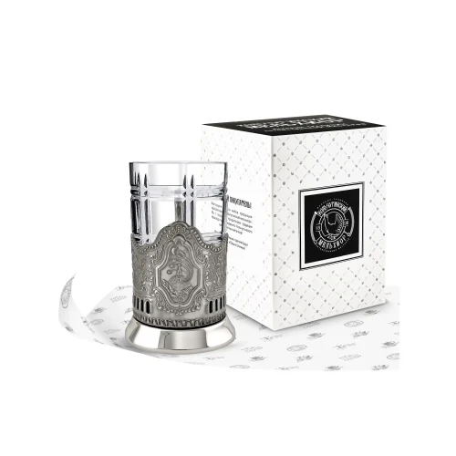 Набор для чая "Космос" никелированный с чернением Набор для чая "Космос" никелированный с чернением