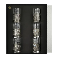 Набор подстаканников "Советский" никелированный с чернением