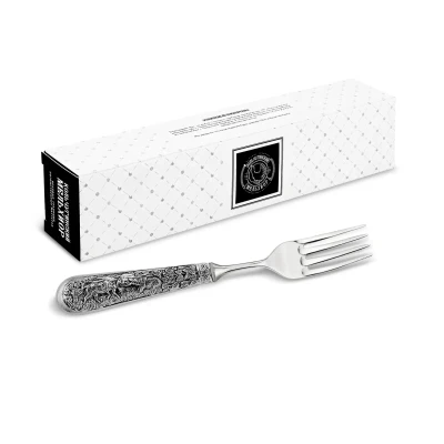Вилка столовая 'Лось' посереб. полир. с черн.