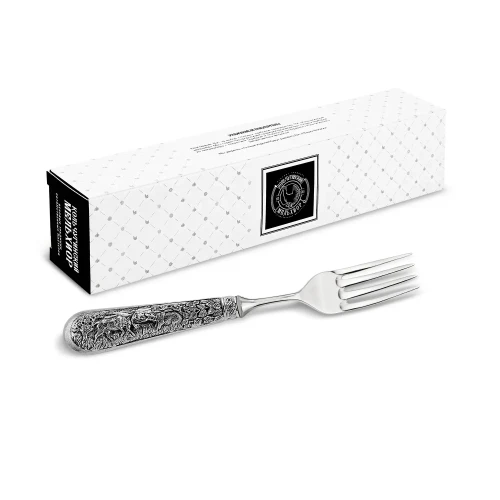 Вилка столовая 'Лось' посереб. полир. с черн.