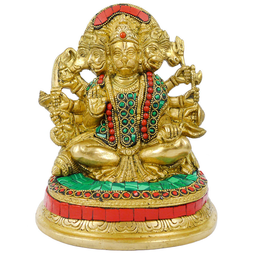 Панчмукхи Хануман Джи статуэтка бронза 180*133*133мм