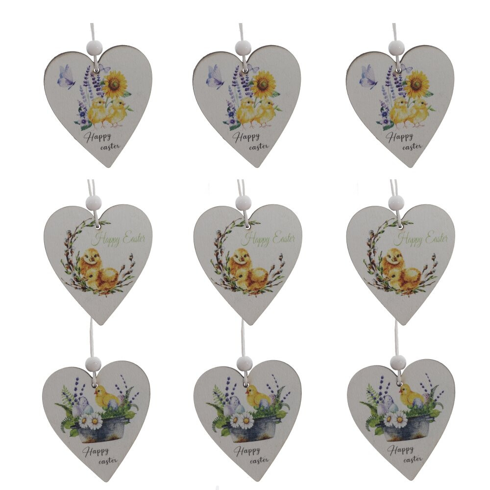 Набор из 9-ти изделий декоративных подвесных "Сердце" (5*0,5*6), L19,5 W6,5 H2 см